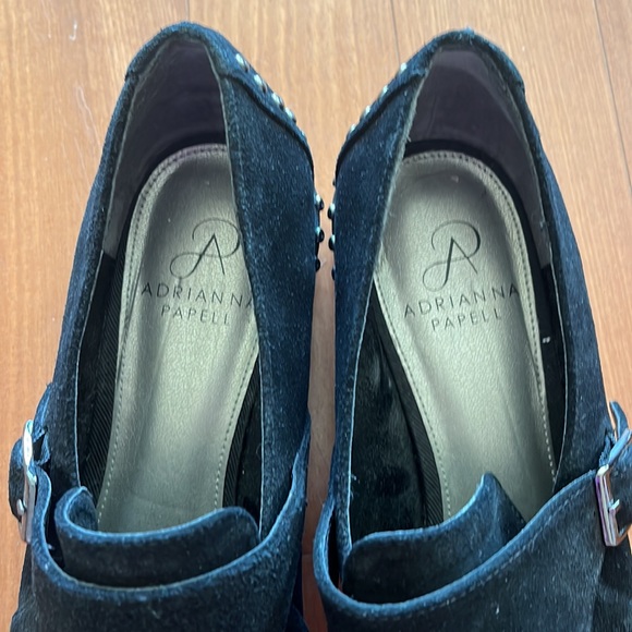 Adrianna Papell Studded Black Suede Loafers - Picture 4 of 7